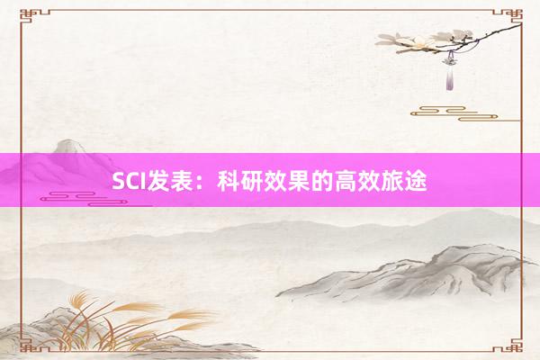 SCI发表：科研效果的高效旅途